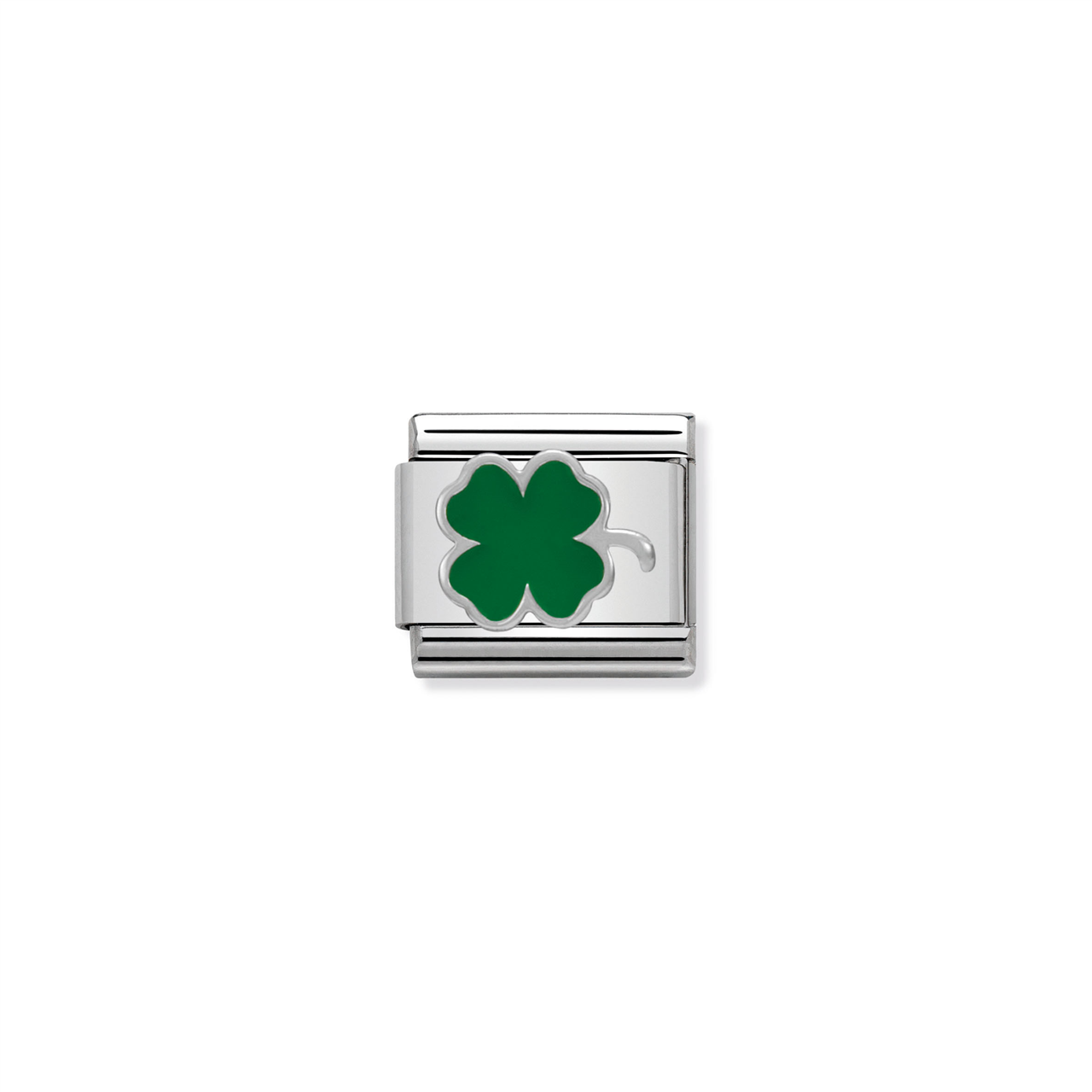 Composable Classic Link 330202/12 Green Clover in Silver & Enamel