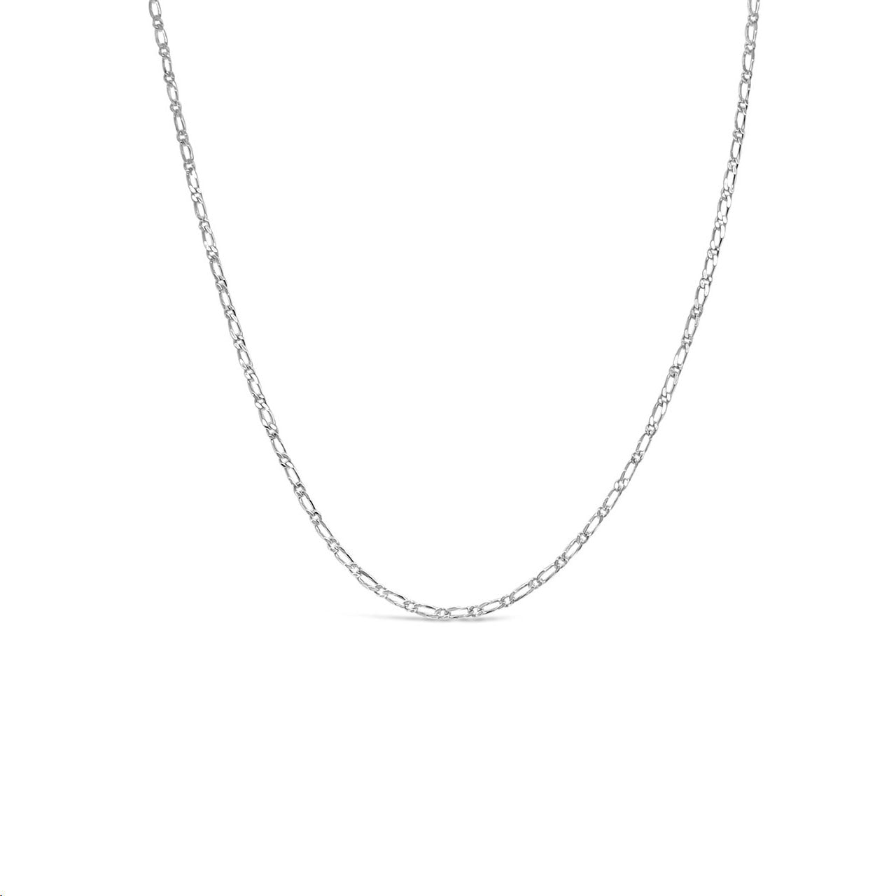 45cm Sterling Silver Diamond Cut Figaro 1/3 Chain