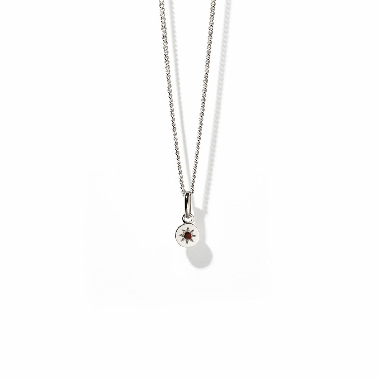 Sterling Silver Lulu Necklace - African Garnet