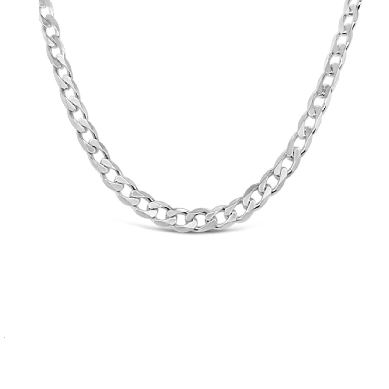 50cm Sterling Silver V366 Bevelled Diamond Cut Curb Chain