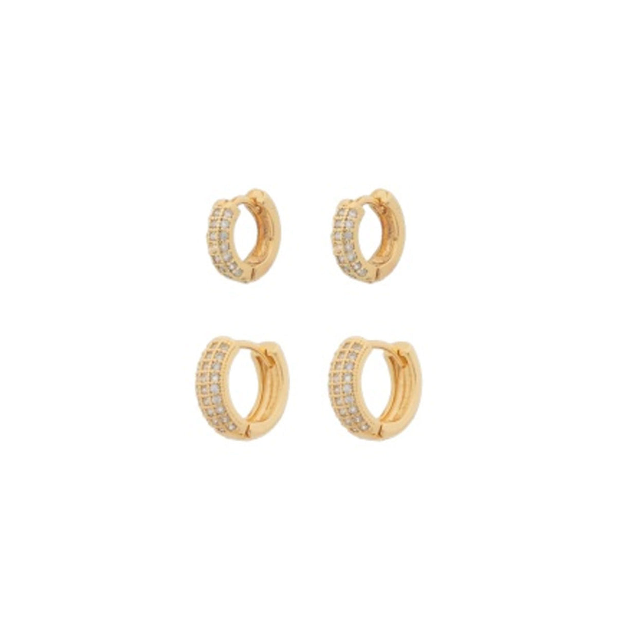 Gold Thick Huggie Set