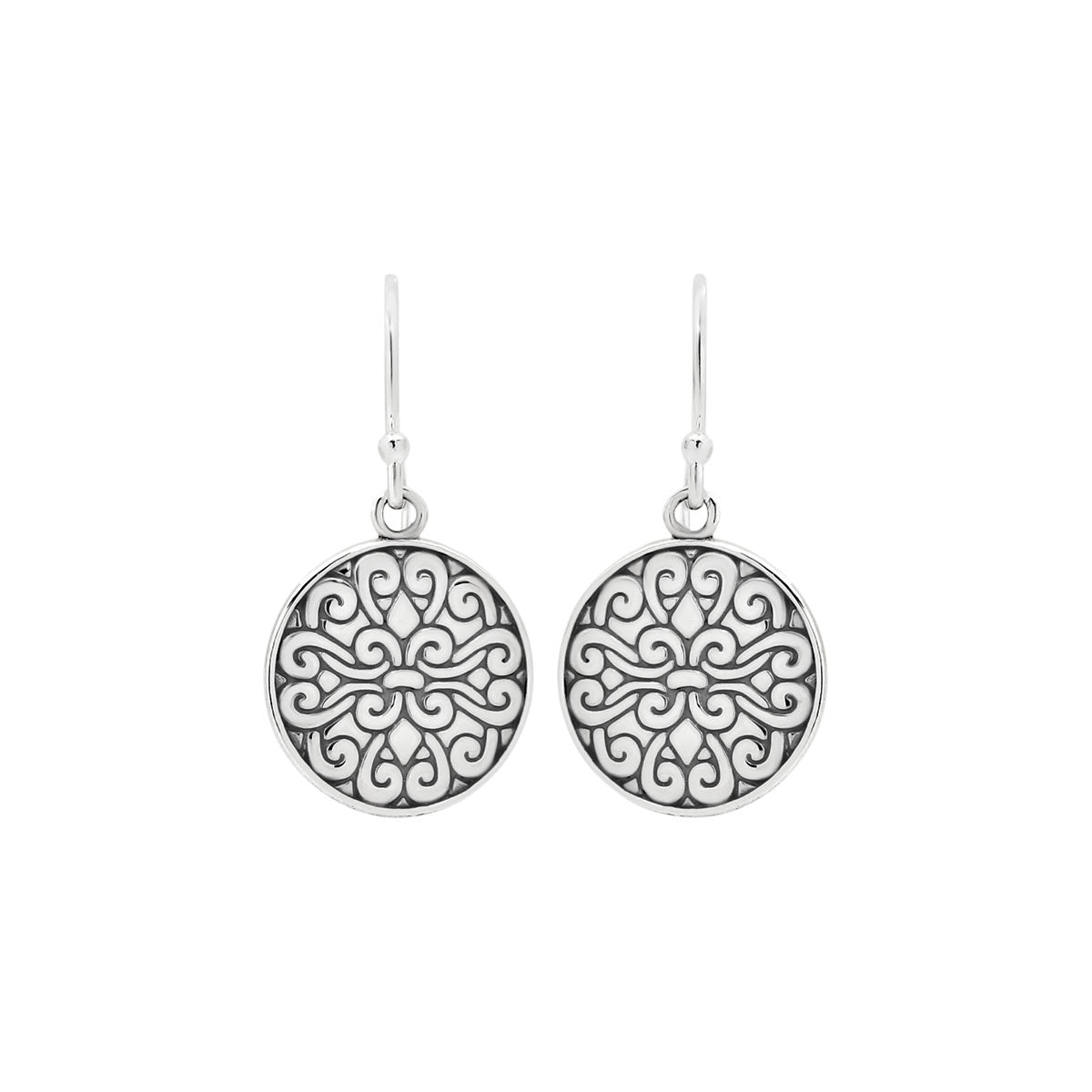 Sterling Silver Fleur De Lis Drop Earrings