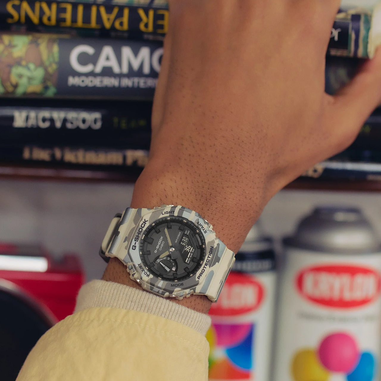 G-Shock - White Camo Duo GA2100 Series - GA2100CM-5A