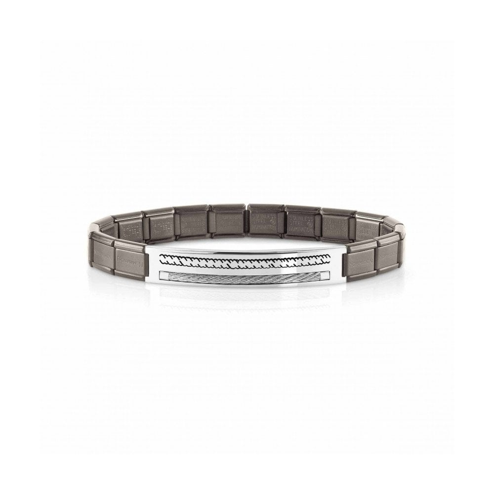Trendsetter Grey Bracelet 021132/028 with Two Steel Strings