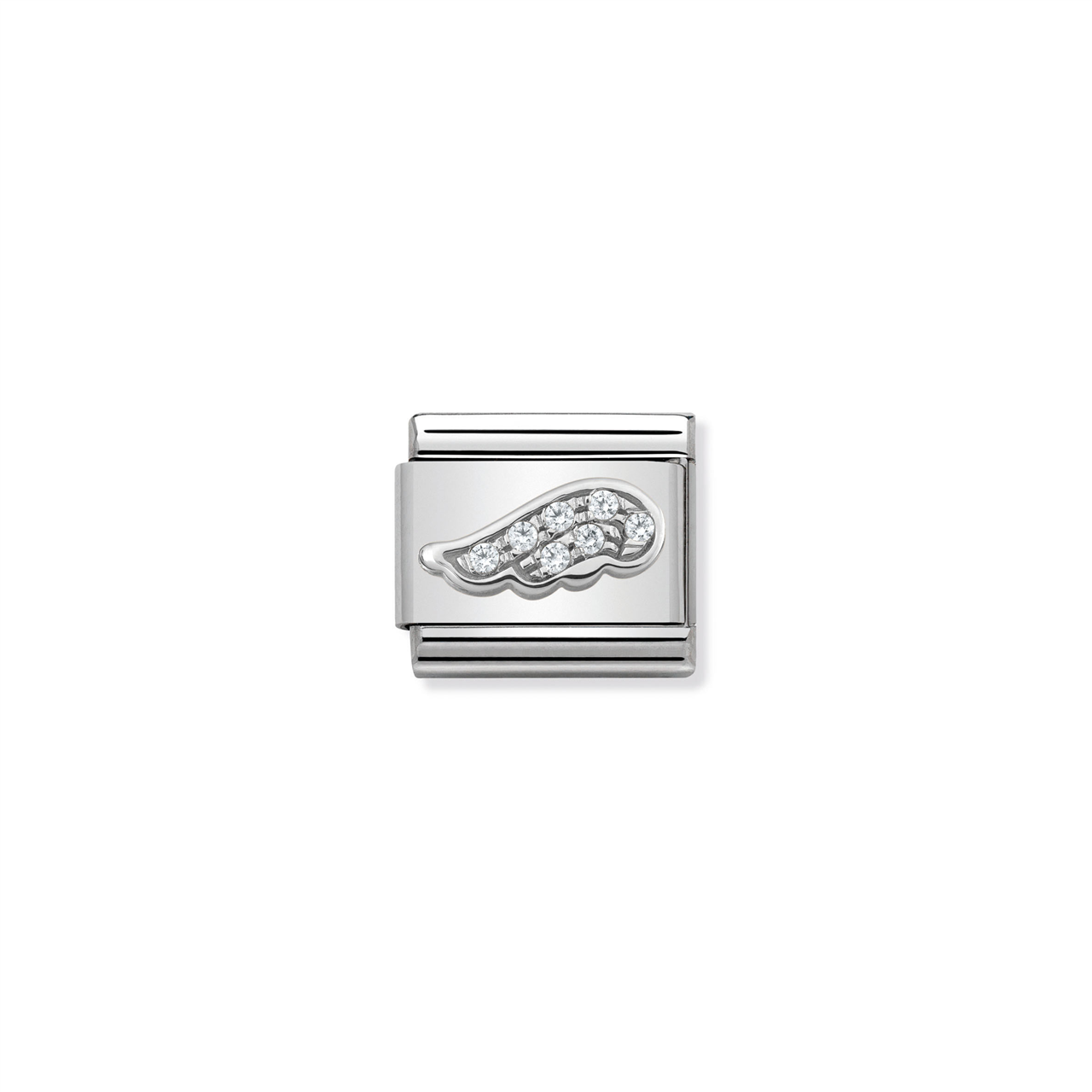 Composable Classic Link 330304/16 White Wing in Silver & Stones