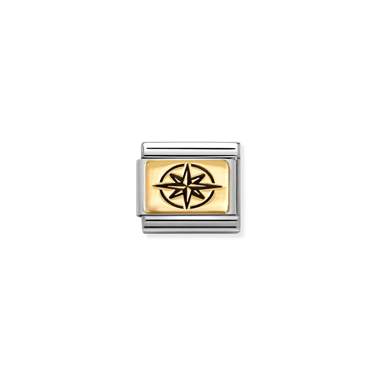 Composable Classic Link 030166/63 Windrose In 18K Gold With Black Enamel