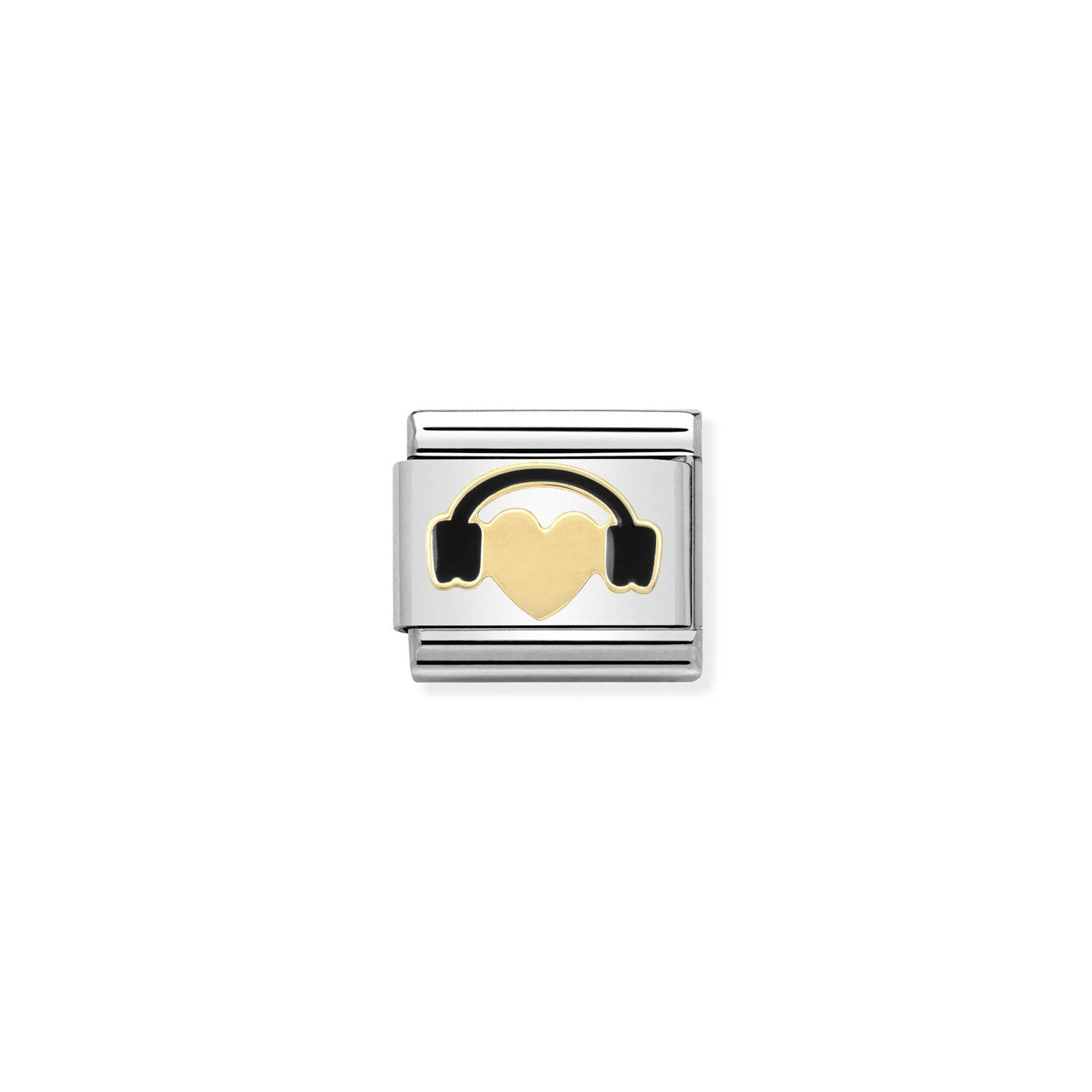 Composable Classic Link 030283/01 Heart with Headphones in 18k Gold & Enamel