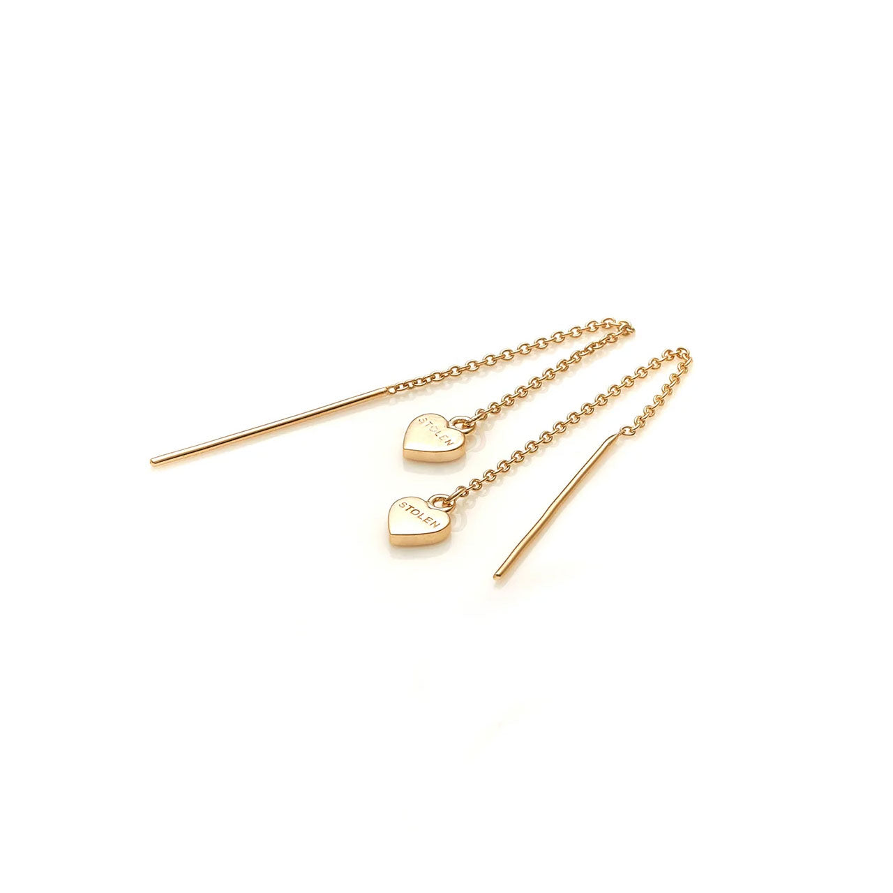 Falling Stolen Heart Earrings - Gold Plated
