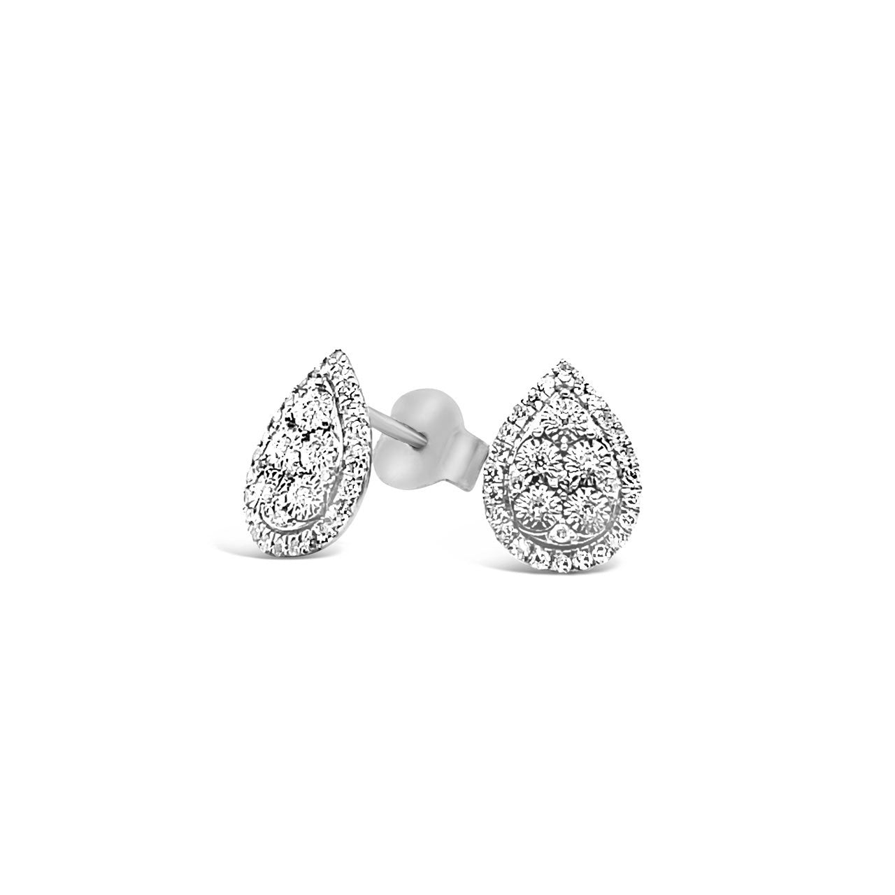 9k White Gold Pear Shaped 0.20ct Diamond Stud Earrings