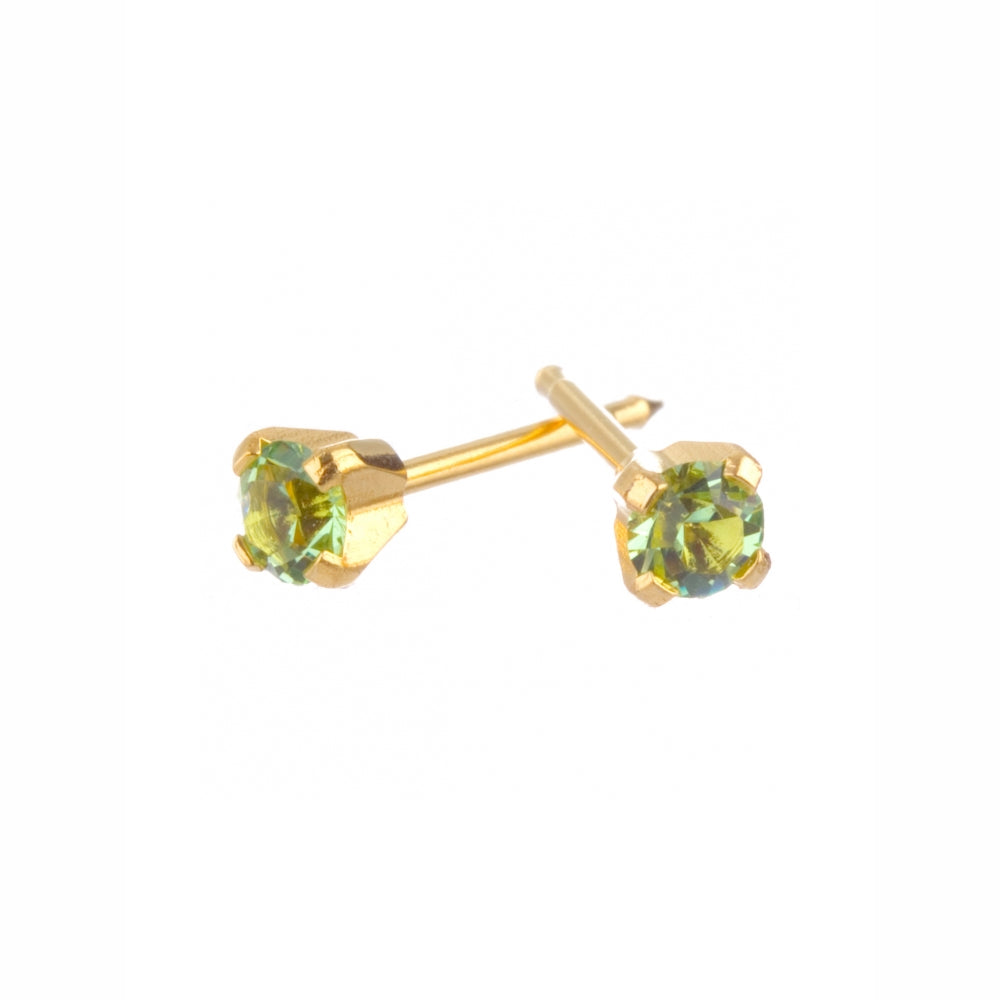 Surgical Stainless Steel Gold Plated August 3mm Claw Studs