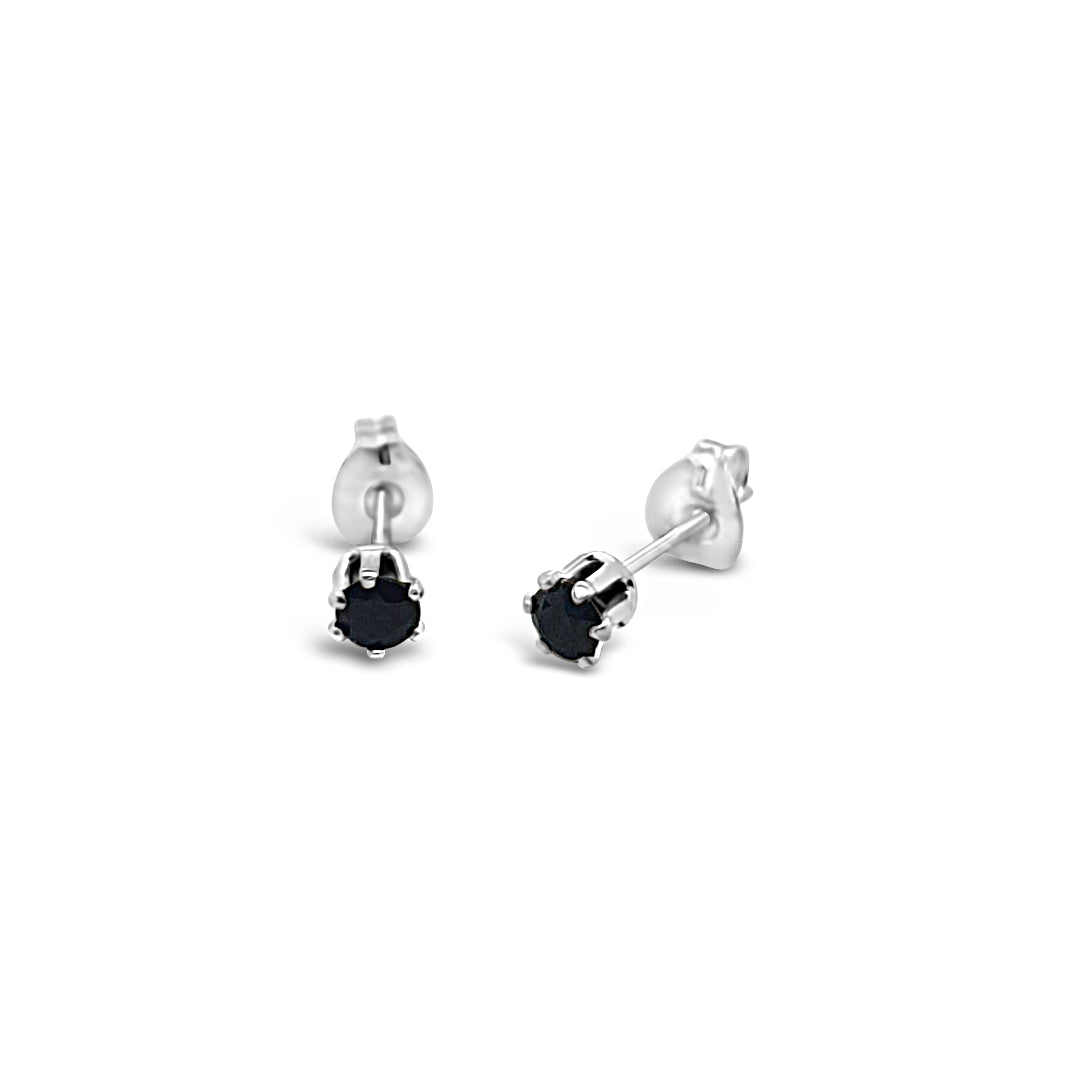 Sterling Silver 6 Claw 3mm Sapphire Stud Earrings