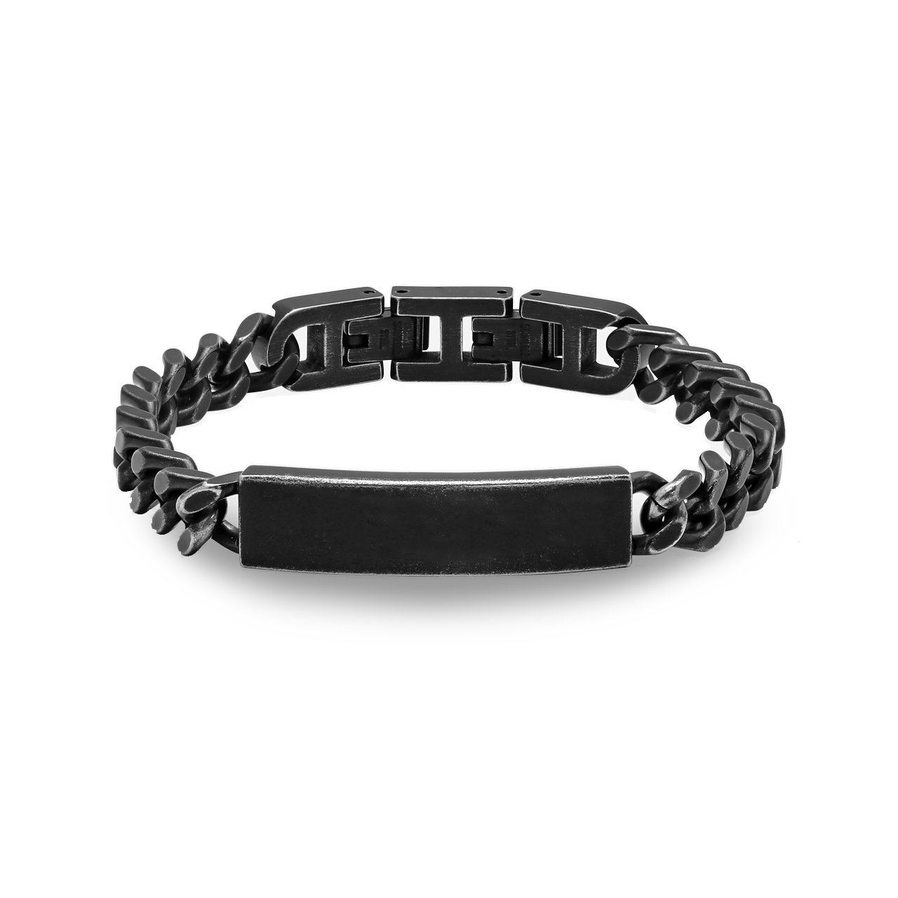 Stainless Steel Black Dandy Mens 10mm Vintage Bracelet