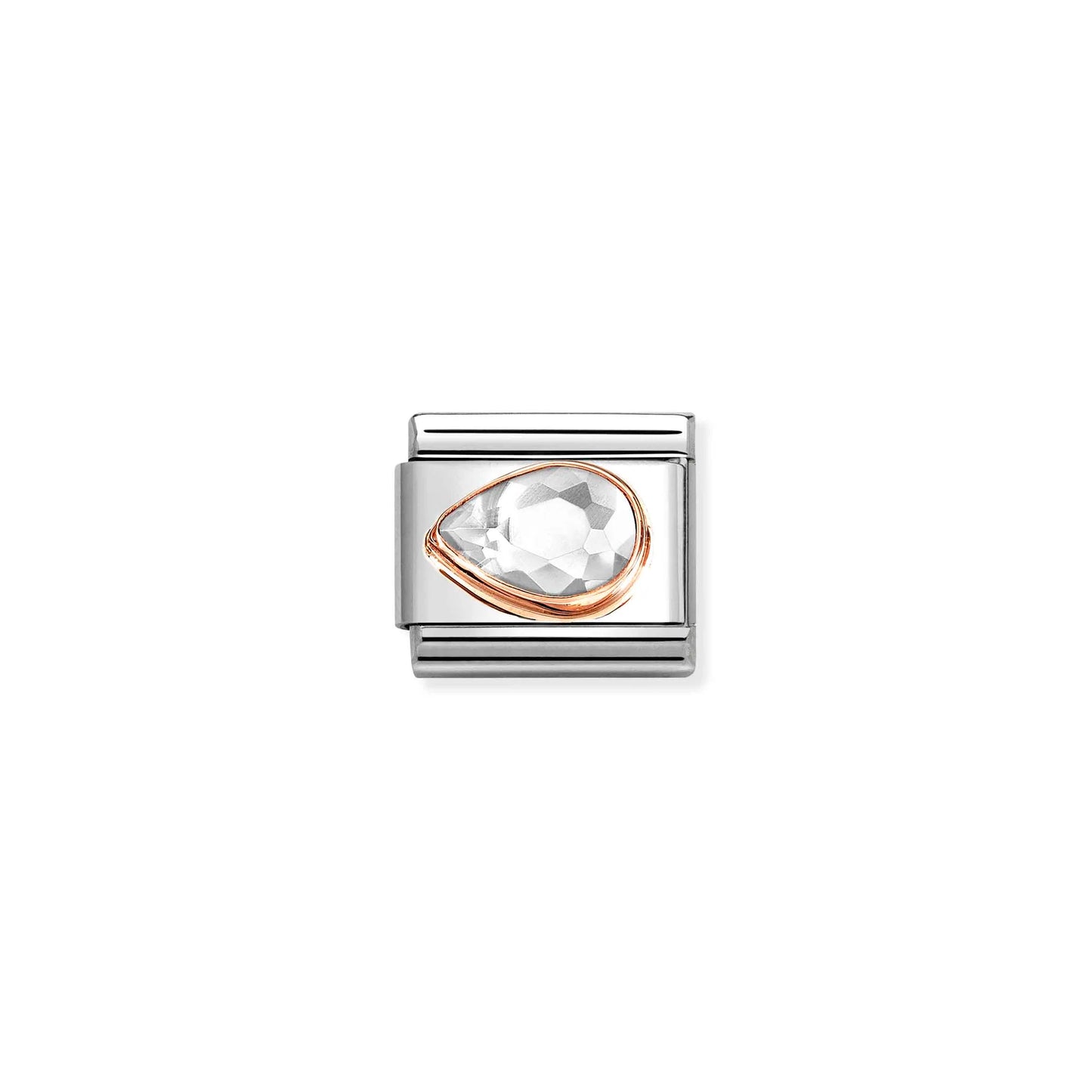 Composable Classic Link 430605/010 Tear Drop Left 9K Rose Gold & White CZ