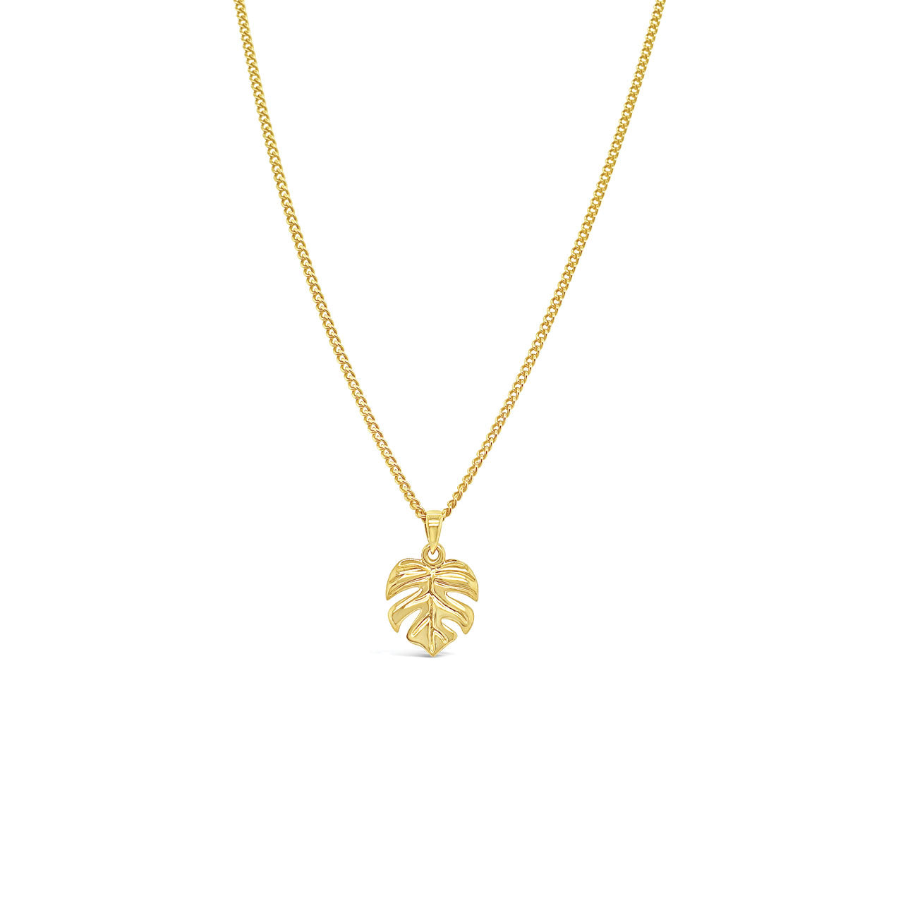 9k Yellow Gold Monstera Leaf Pendant
