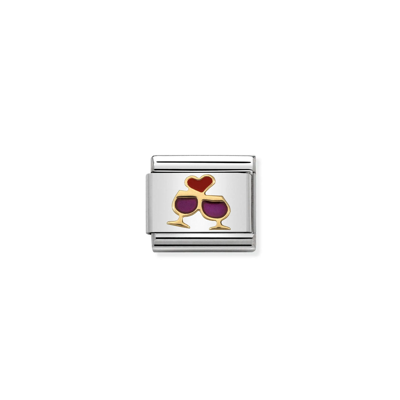 Composable Classic Link 030283/08 Glasses With Heart 18k Gold And Enamel