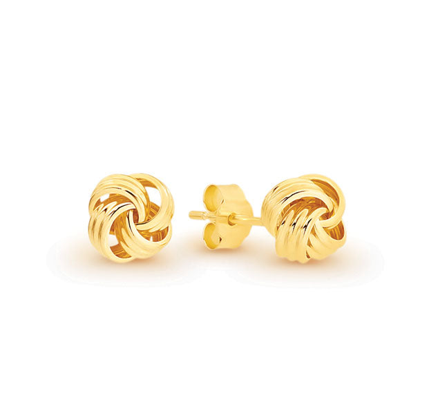 9k Yellow Gold Knot Earrings