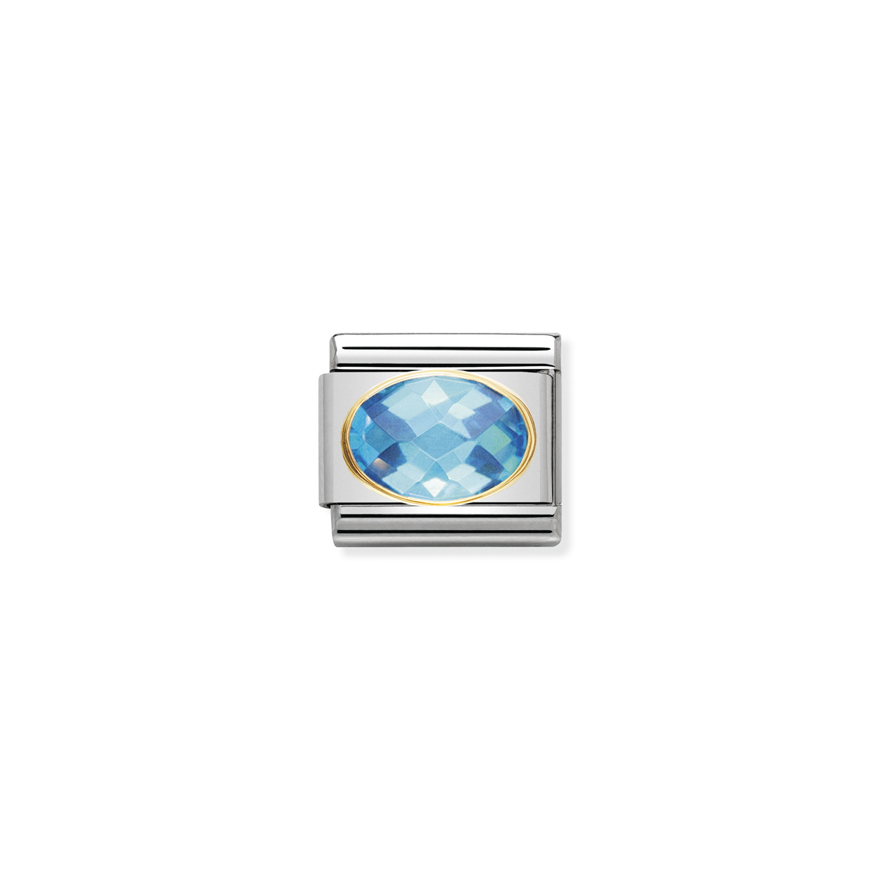 Composable Classic Link 030601/006 with Blue Faceted Stone in 18k Gold
