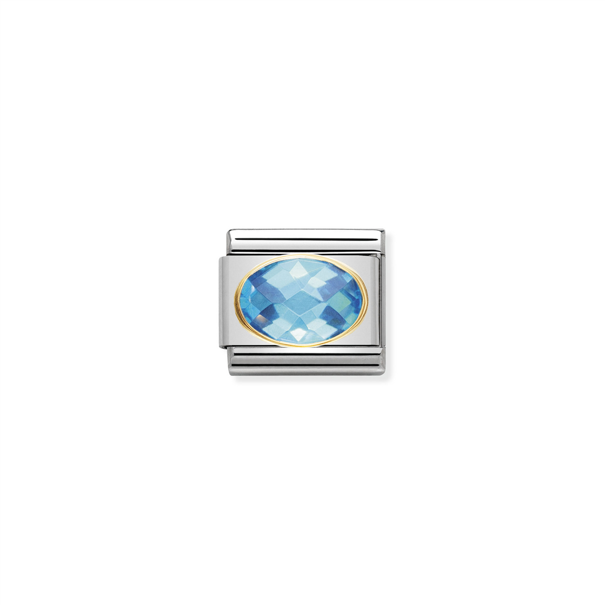 Composable Classic Link 030601/006 with Blue Faceted Stone in 18k Gold