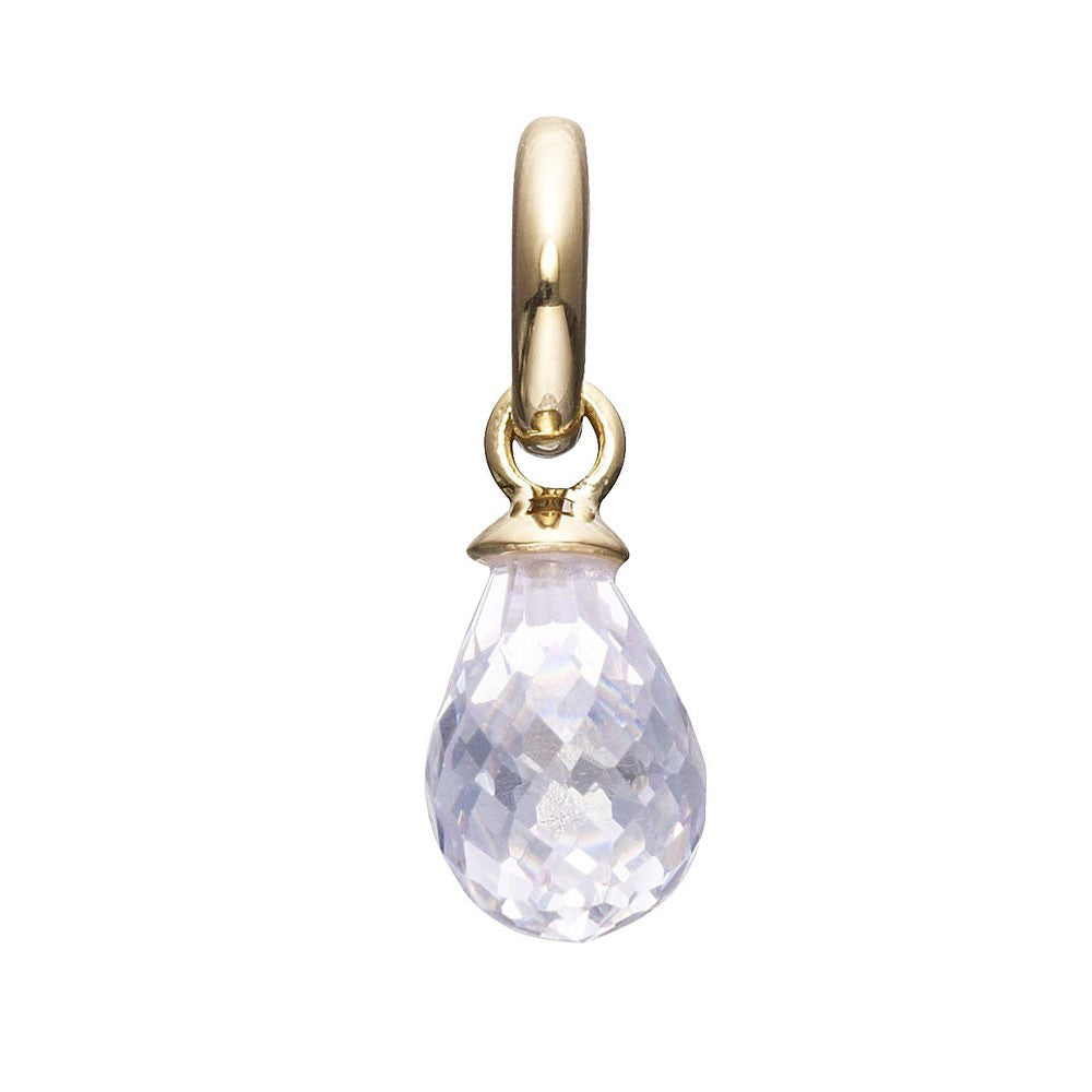 Crystal Drop Gold Plated Charm