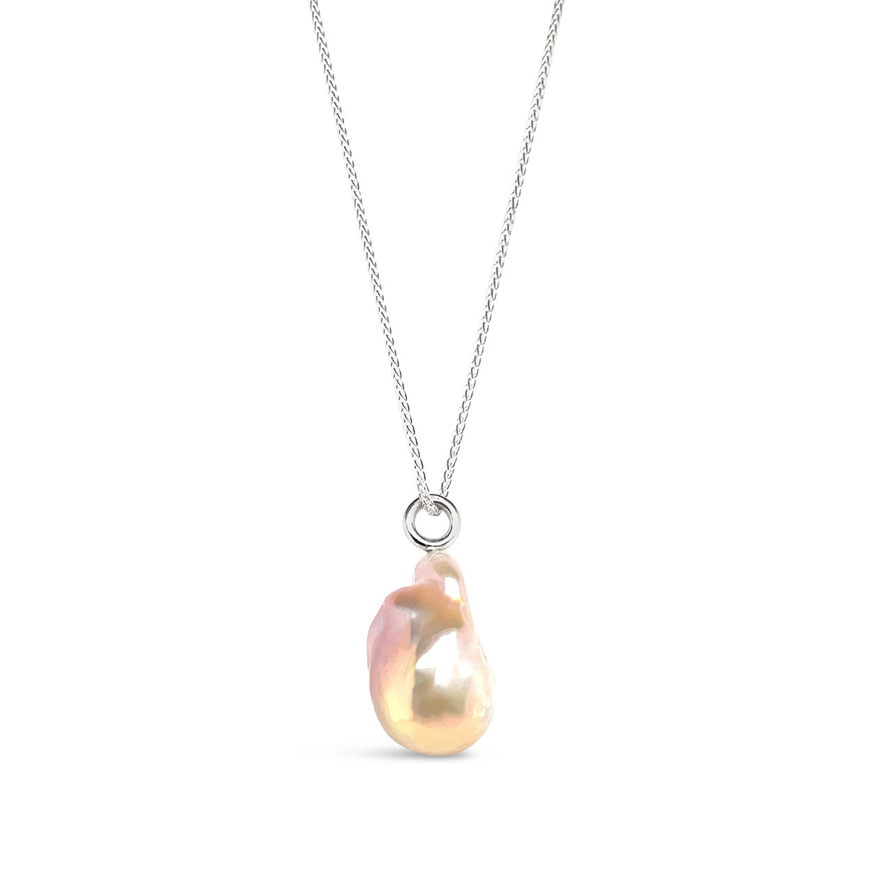 Natural Pink Nucleated Baroque Fresh Water Pearl Necklace