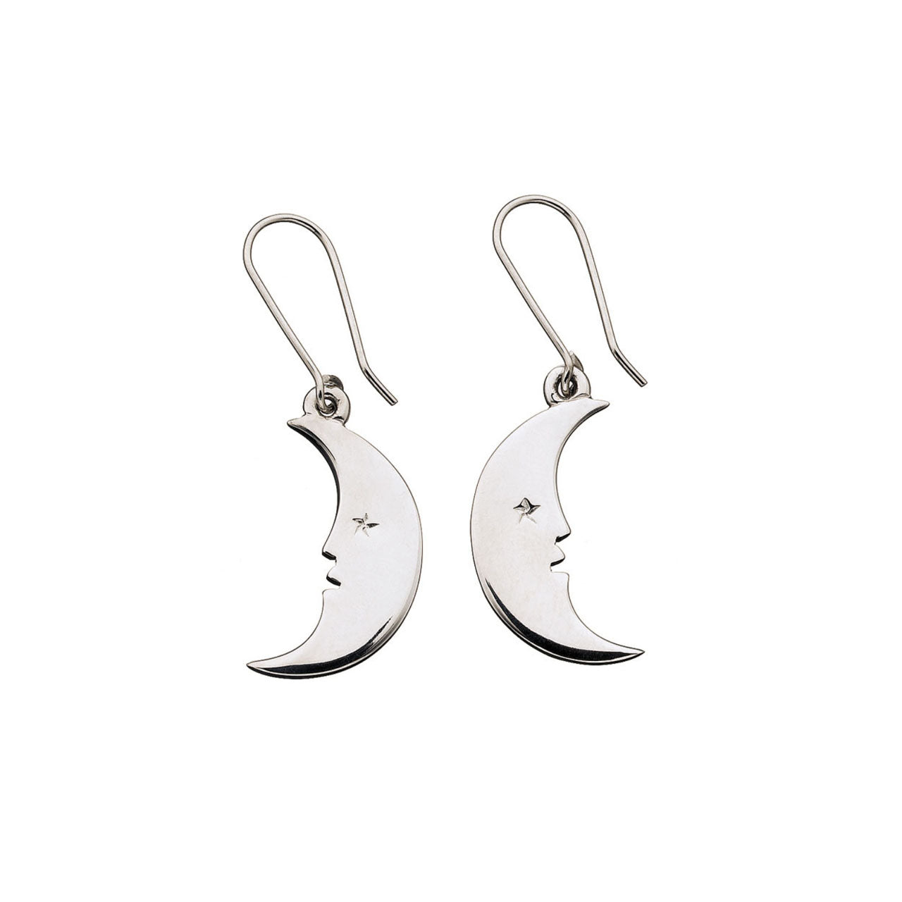 Sterling Silver Moon Hook Earrings