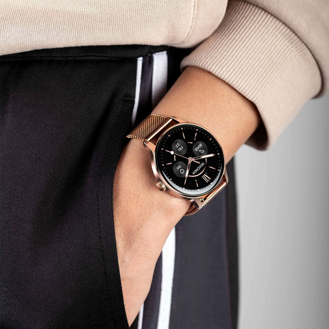 Sekonda Flex Plus Smart Calling Watch | Rose Gold Alloy Case & Stainless Steel Mesh Strap | 40665