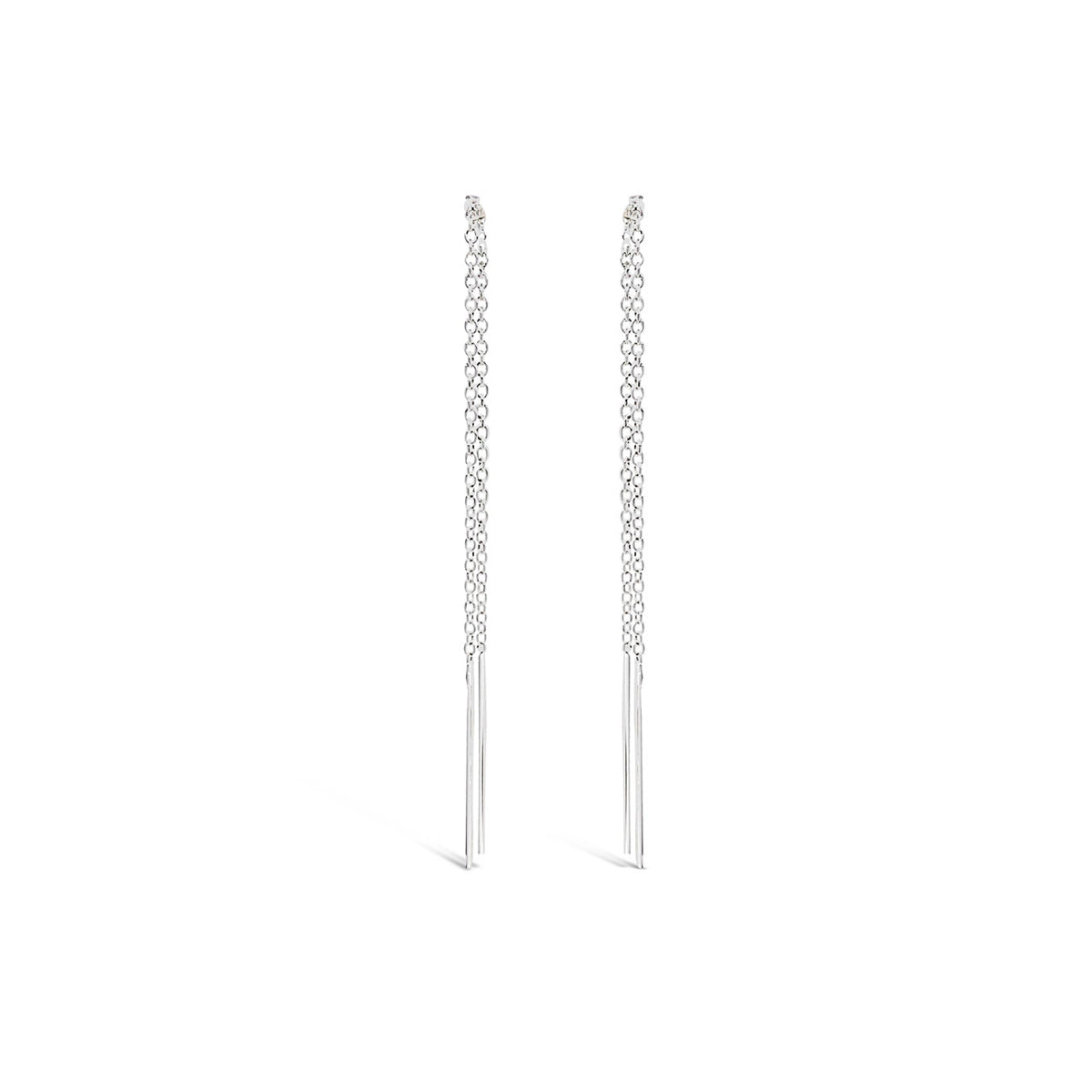 Sterling Silver Full Length Thread Earrings