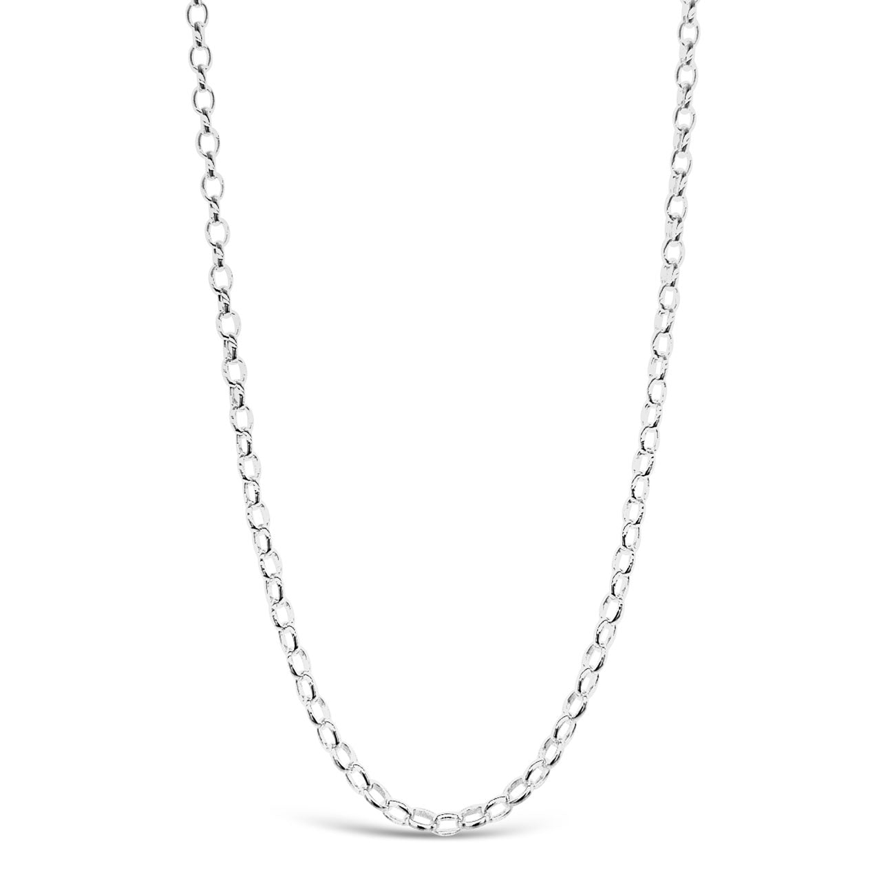 40cm Sterling Silver V340 Oval Belcher Chain