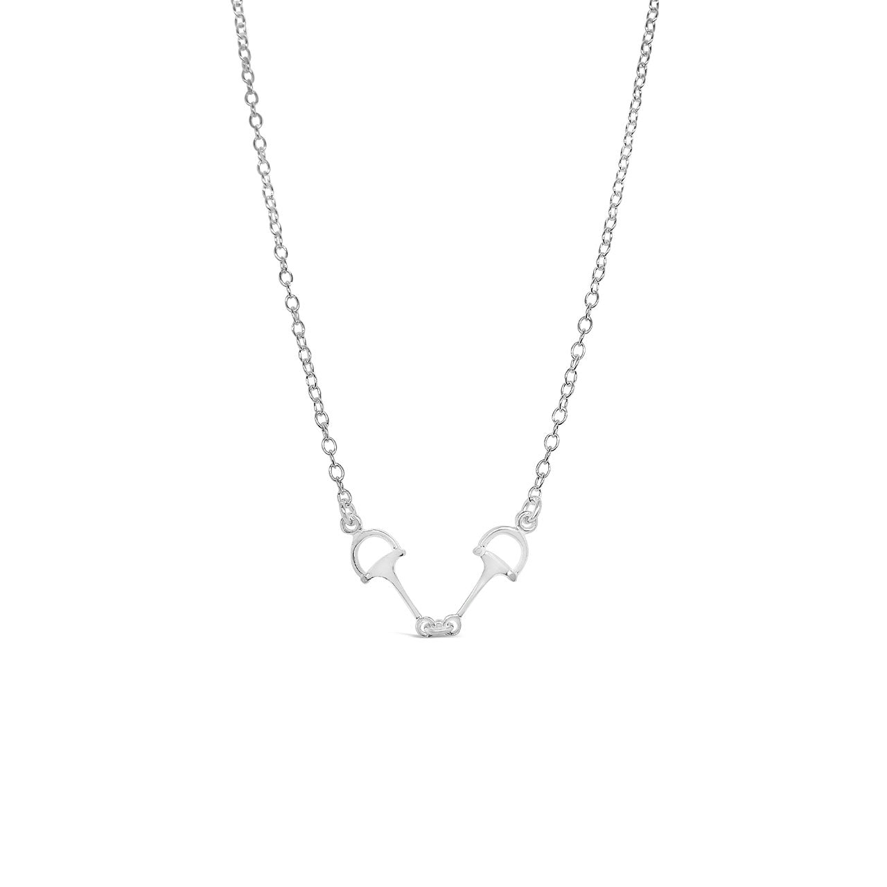 Sterling Silver Double Horse Snaffle Necklace