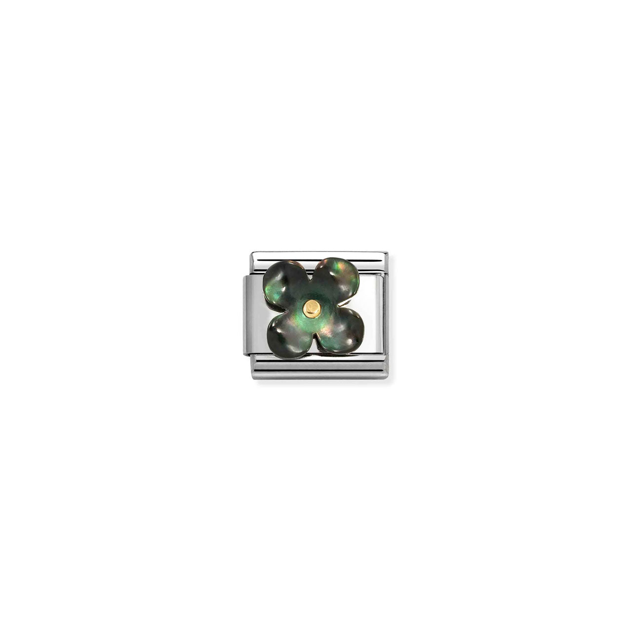 Composable Classic Link 030521/22 Black Mother Of Pearl Flower In 18K Gold