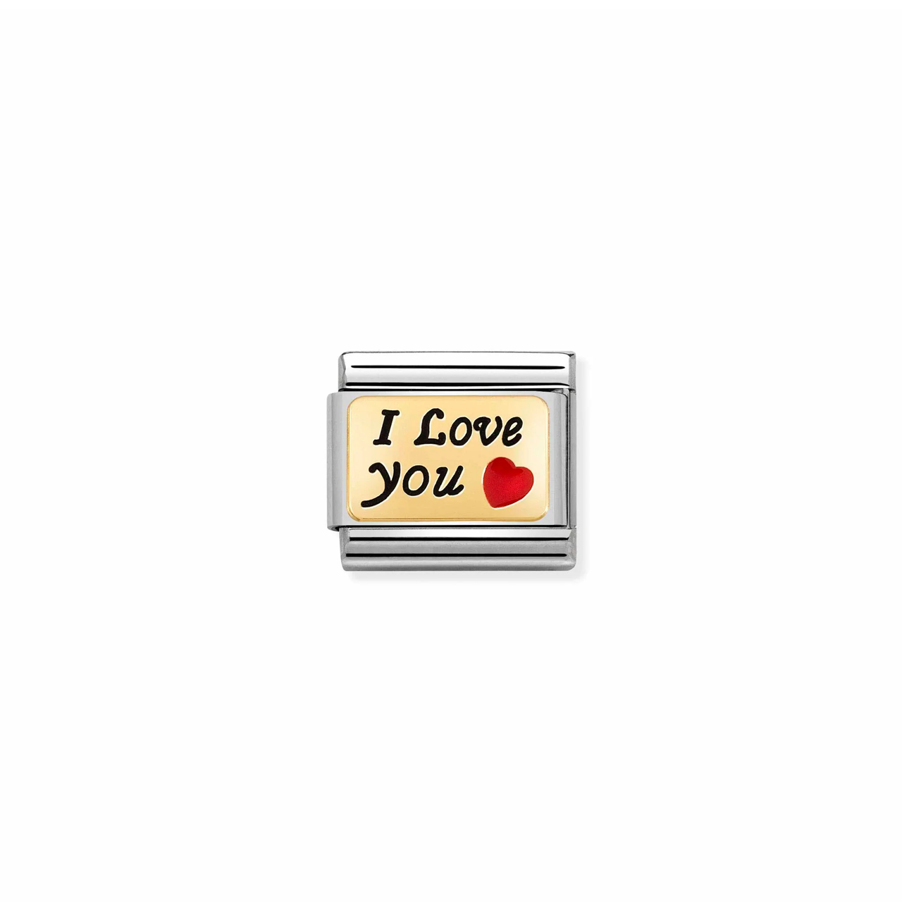 Composable Classic Link 030284/55 I Love You In Gold & Red Enamel