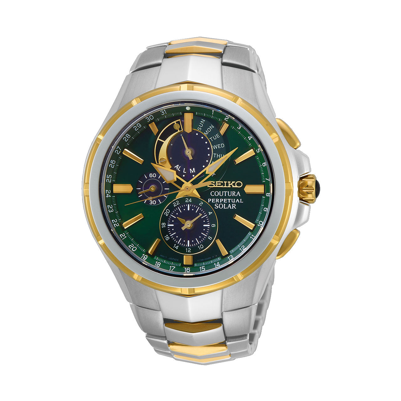 Seiko - SSC764P Mens Two Tone Perpetual Calendar Coutura Solar Sports Watch