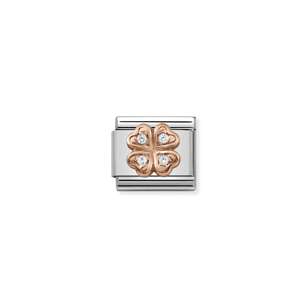 Composable Classic Link 430302/04 Rose Gold Clover with White Stones