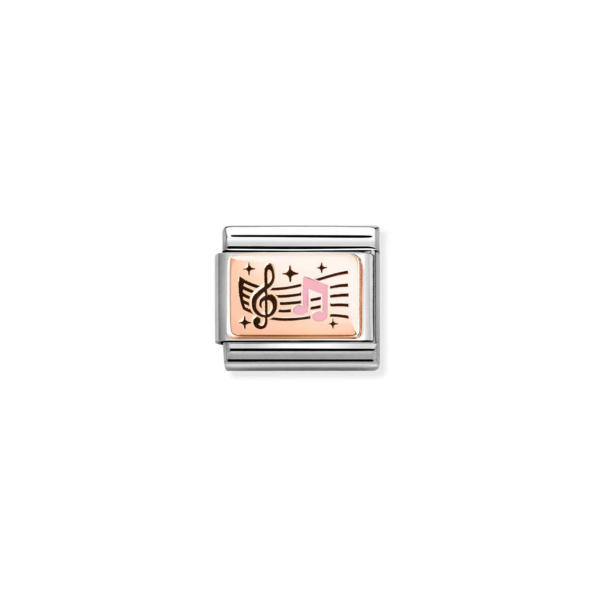 Composable Classic Link 430204/06 Musical Notes In 9K Rose Gold & Enamel