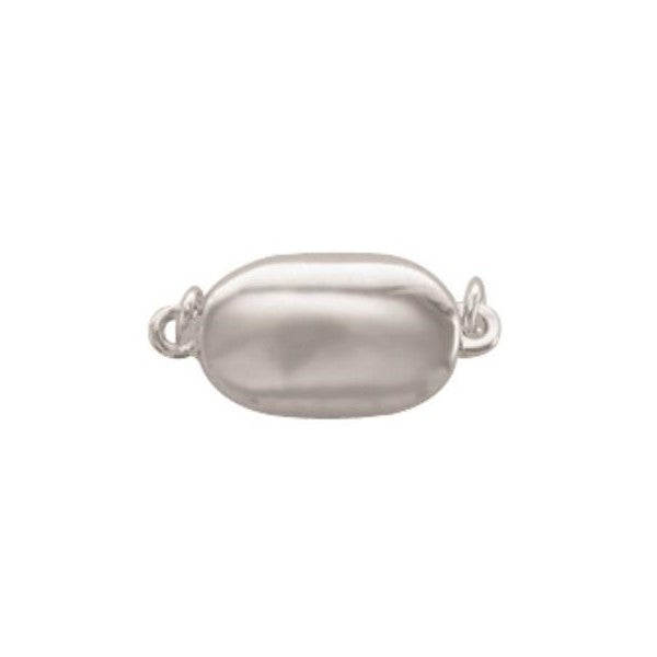Push Button Clasp with Brass Base in Sterling Silver
