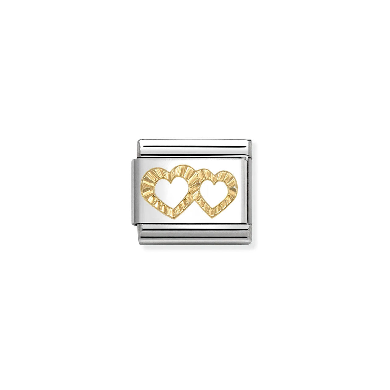 Composable Classic Link 030149/64 Etched Detail Double Heart In 18K Gold