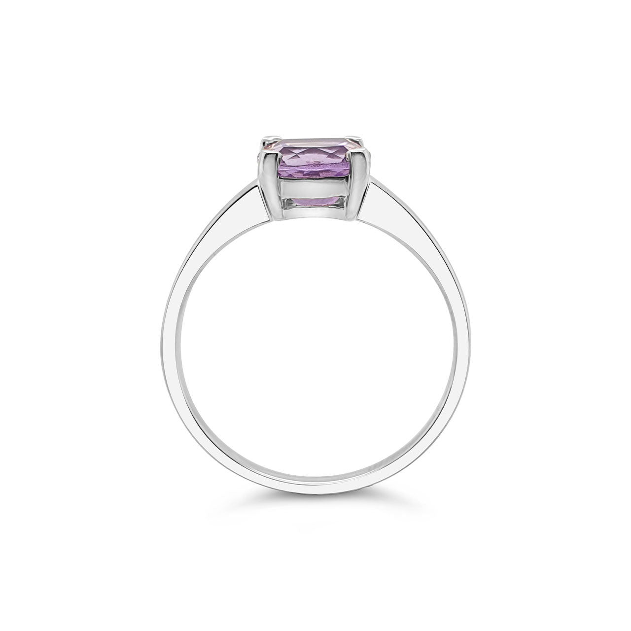 Sterling Silver Custion Cut Amethyst Dress Ring
