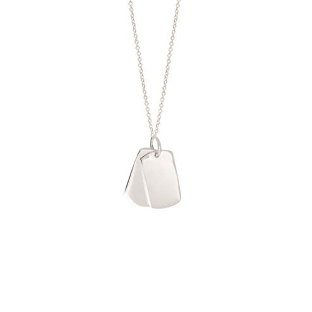 Sterling Silver Double Dog Tag Pendants