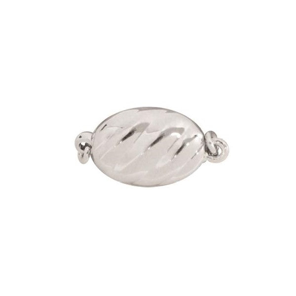 Sterling Silver Push-Button Ridged Clasp with Brass Base