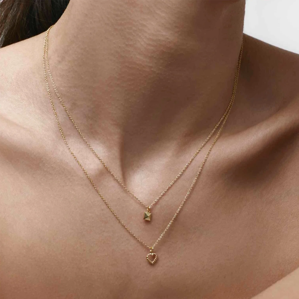 Mini Cutout Heart Necklace / Gold