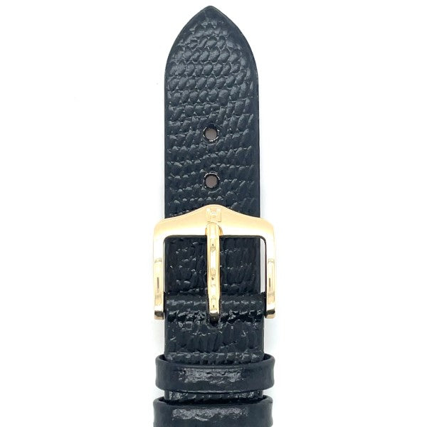 Medea - 16mm Black Long Leather Watch Strap