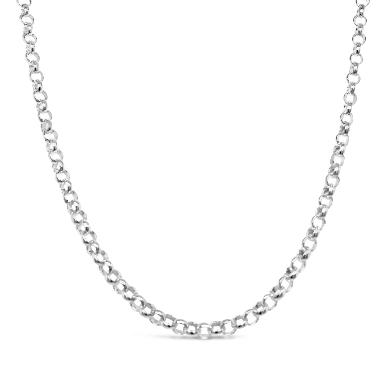 50cm Sterling Silver V399 Round Belcher Medium Weight Chain