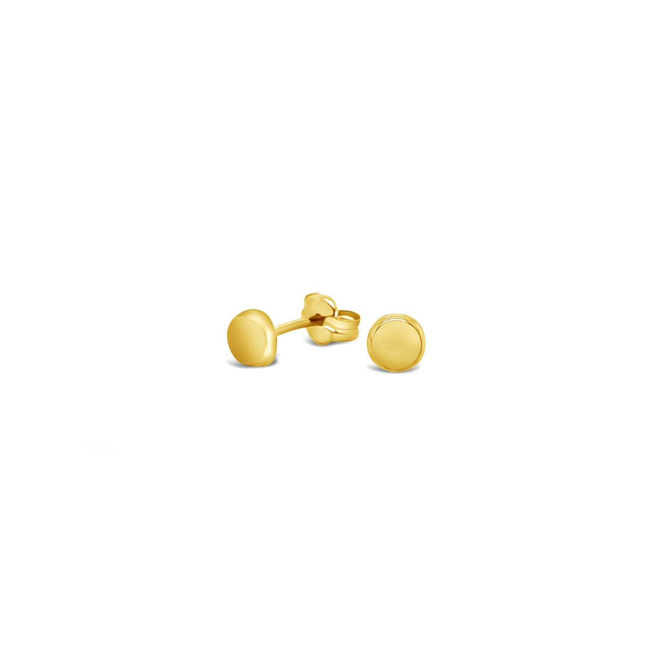 9k Yellow Gold Small Flat Stud Earrings