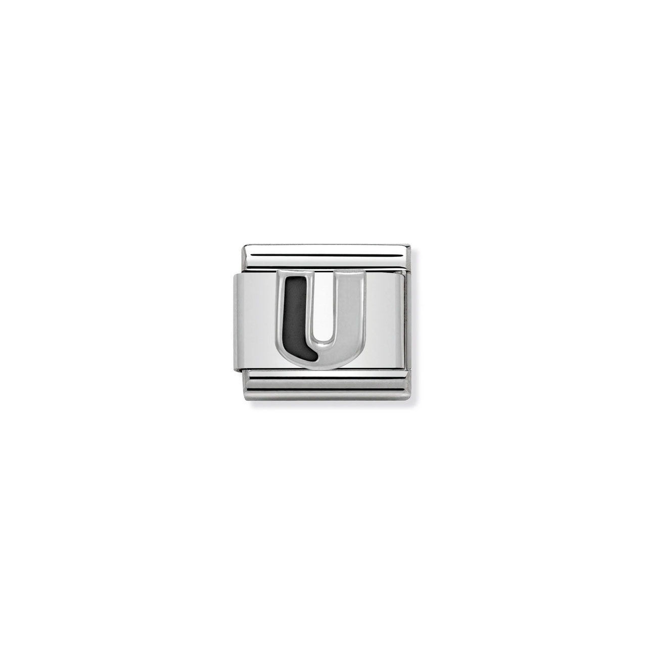 Composable Classic Link 330201/21 Black Letter U In 925 Silver