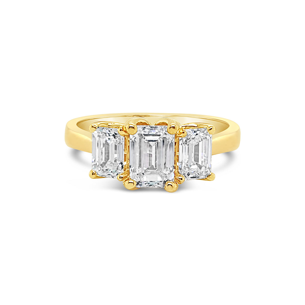 18k Yellow Gold 2.00ct Lab Grown Diamond 3 Stone Ring