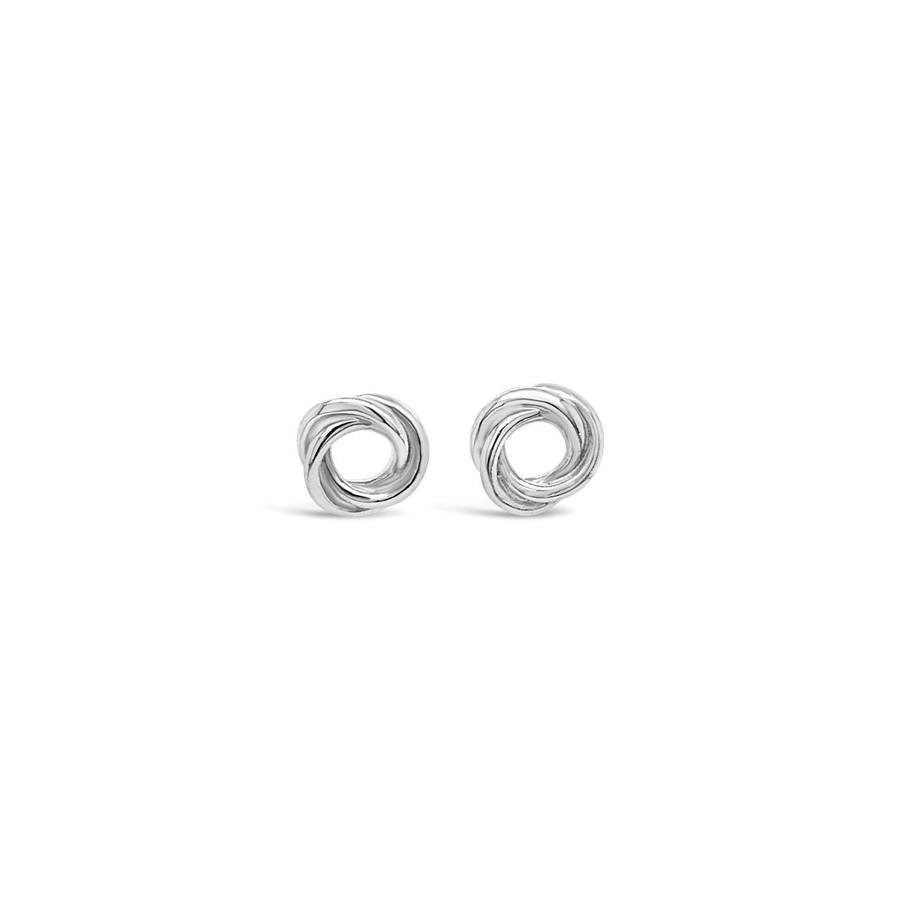 Sterling Silver Triple Twist Circle Stud Earrings