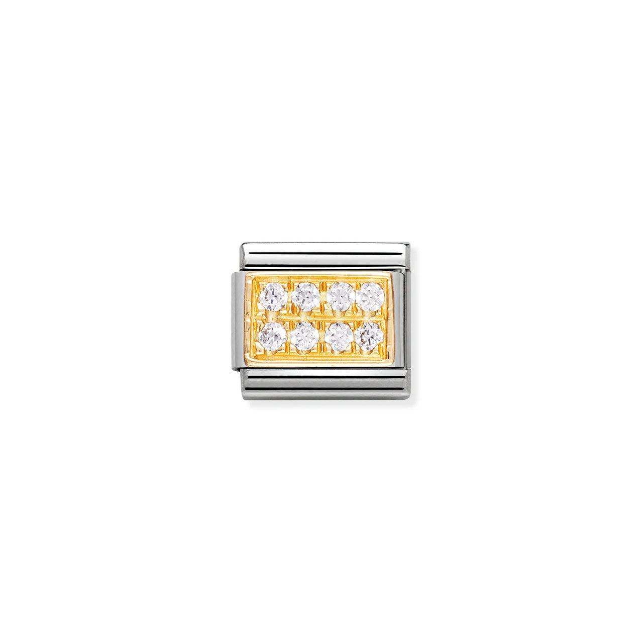 Composable Classic Link 030314/01 White Pavé With CZ In 18K Gold