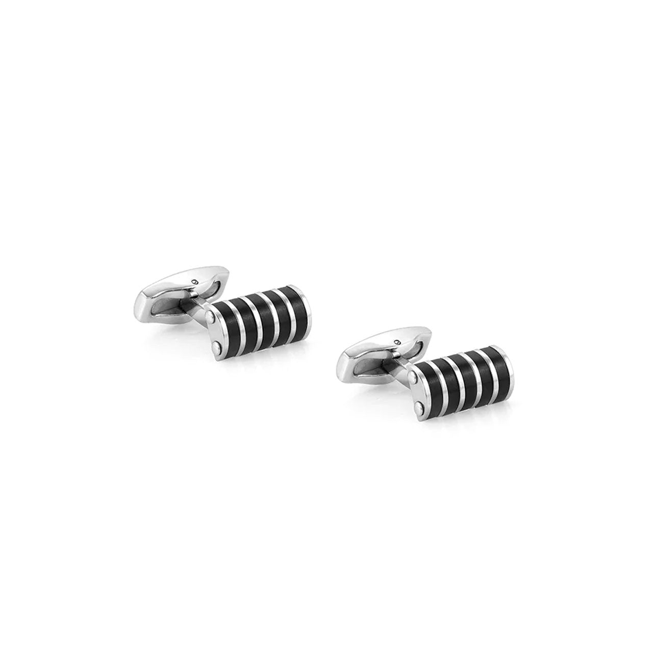 Strong Diamond 028305/030 Stainless Steel & Black Cufflinks