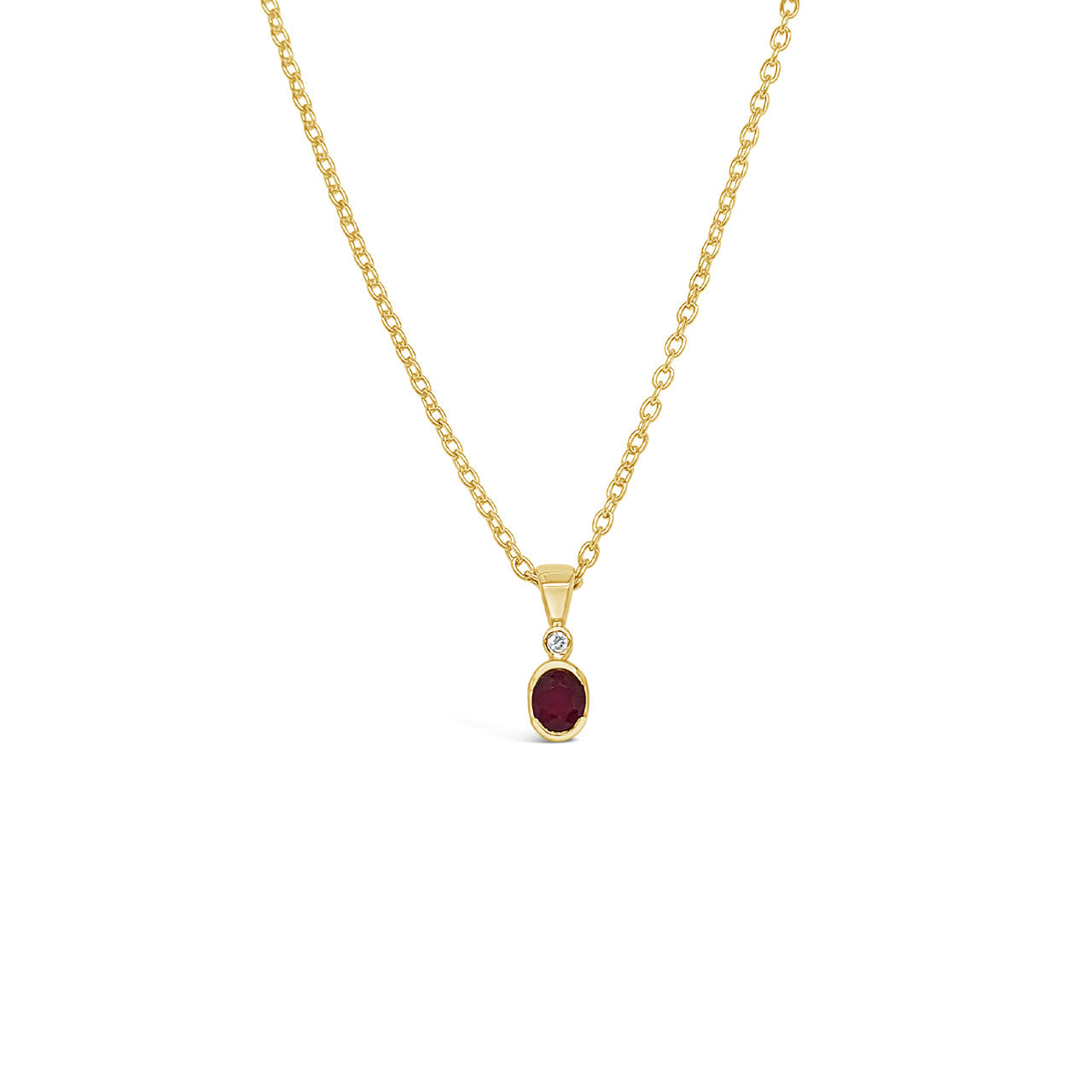 9k Yellow Gold Ruby & Diamond Pendant