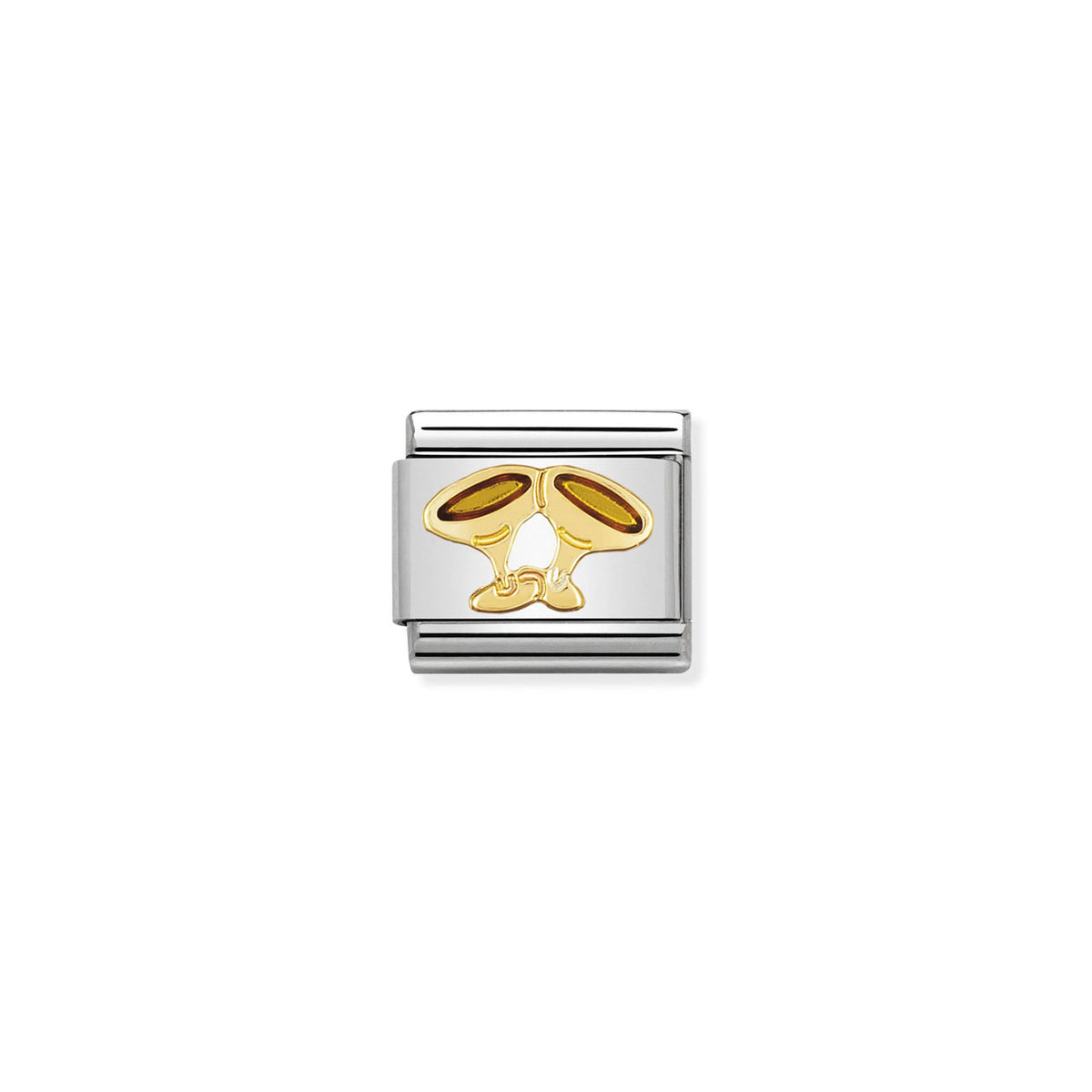 Composable Classic Link 030209/24 Champagne Glasses In 18k Gold & Enamel